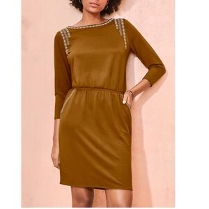 Garnet Hill Embroidered Pocket Knit Dress